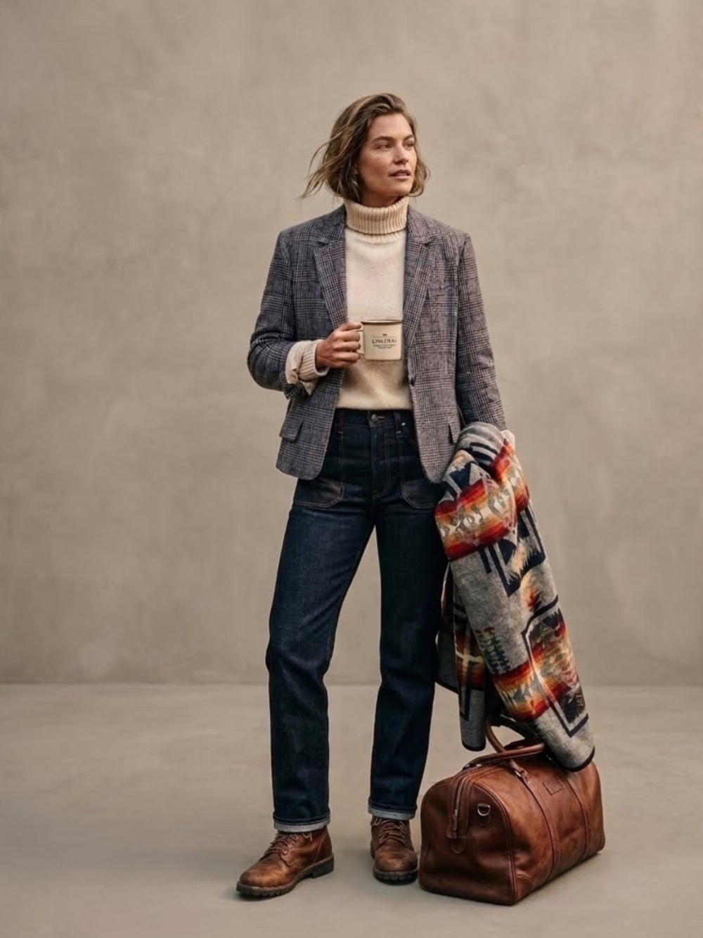 Pendleton 100% wool plaid blazer women’s glen plaid jacket vintage
